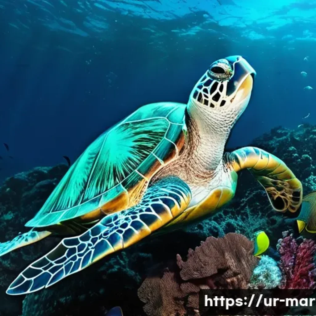 해양자원 개발의 위험 요소 - **Prompt 1: The Silent Burden of the Ocean**
    A serene underwater scene depicting a vibrant coral...