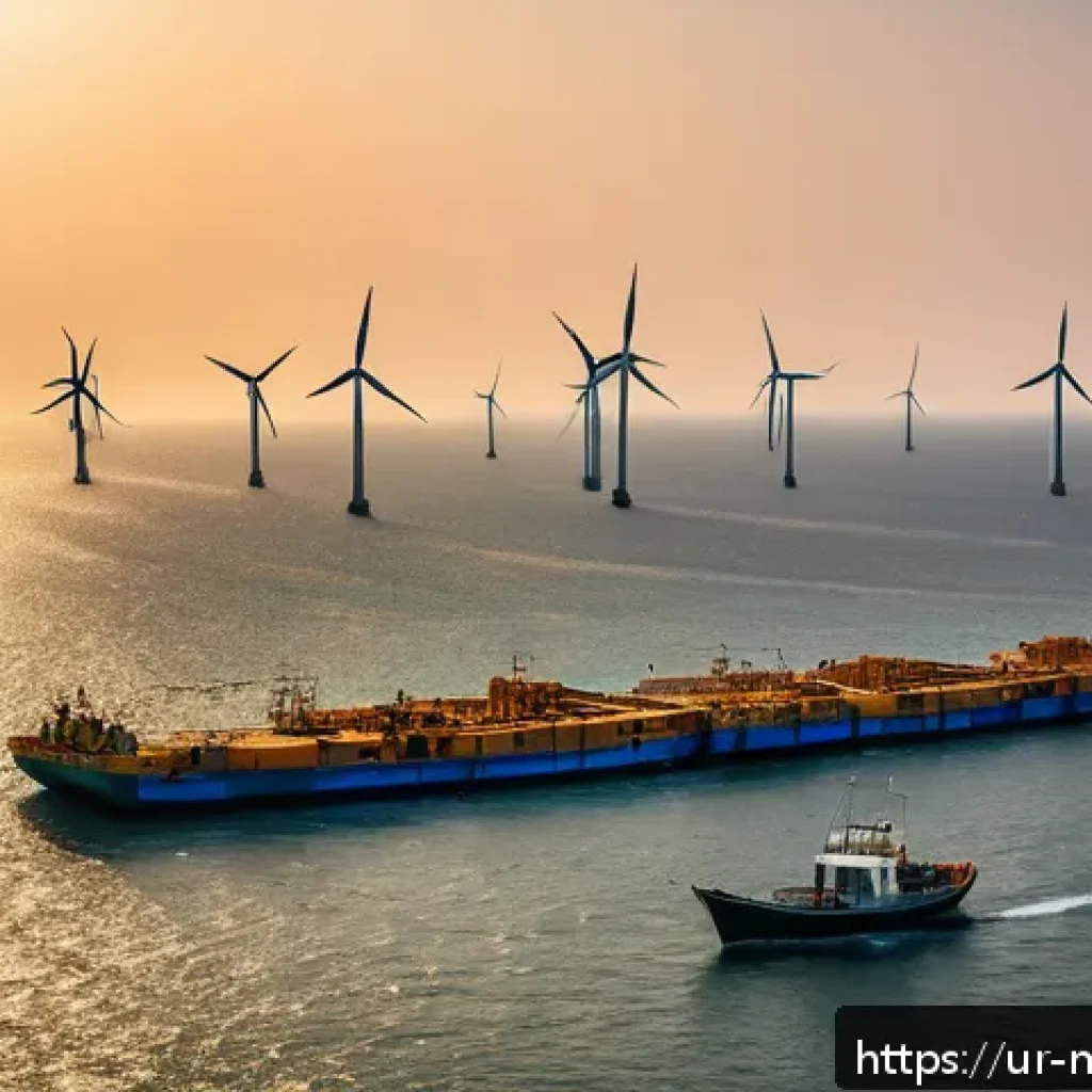 해양풍력 발전과 탄소 배출 - A panoramic view of a modern offshore wind farm located in the Arabian Sea near Karachi, Pakistan, f...
