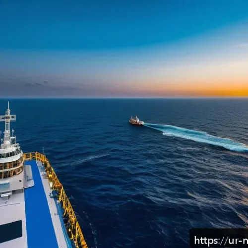 Home 17 해양자원 개발을 위한 기업 전략 - A high-tech marine research vessel equipped with advanced drones and remote sensing technology, scan...